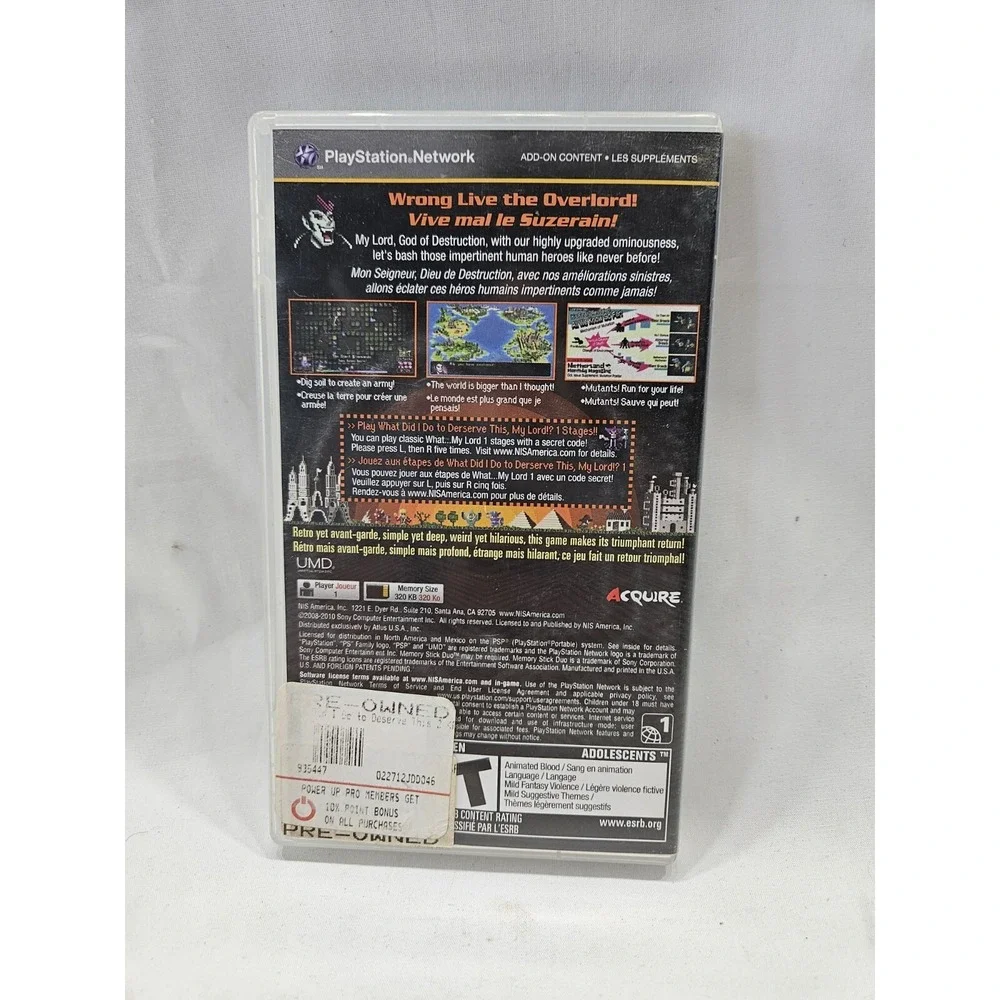 What Did I Do to Deserve This, My Lord 2 (Sony PSP, 2010) No Manual PlayStation